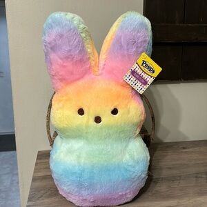 NWT LARGE PEEPS ANIMAL ADVENTURE 16 INCH RAINBOW PLUSH BUNNY PEEP